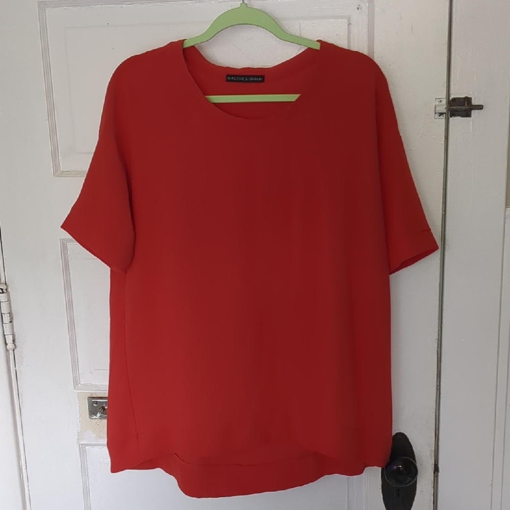 Harlowe & Graham Red Short Sleeve Top